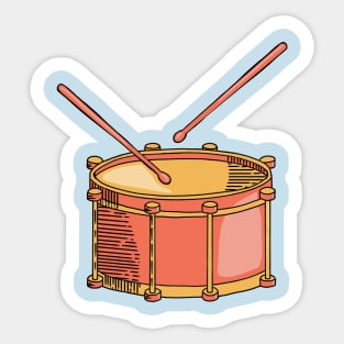 Drum Hand Drawn Line Art Musical Instrument Sticker